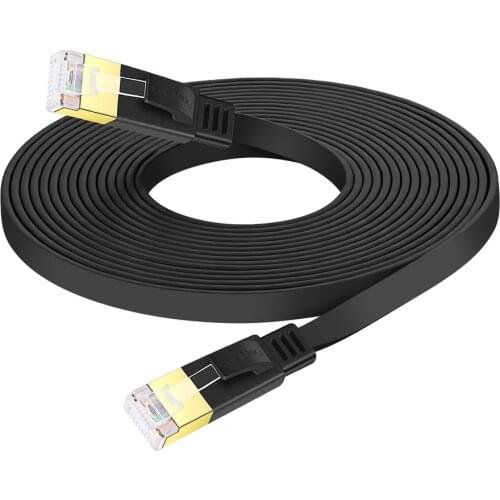 Shuliancable Cat7 Flat Ethernet Cable High Speed Lan Cable Cat7 RJ45 Ethernet Network Cable For Router PC Laptop