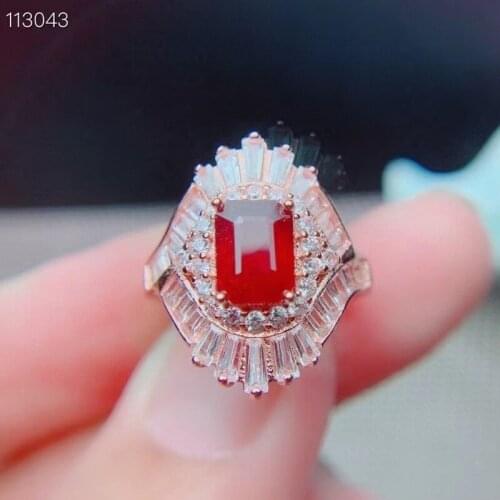 Natural Ruby Ring, 925 Silver Exquisite Style, Best Selling Quality, Classic Style