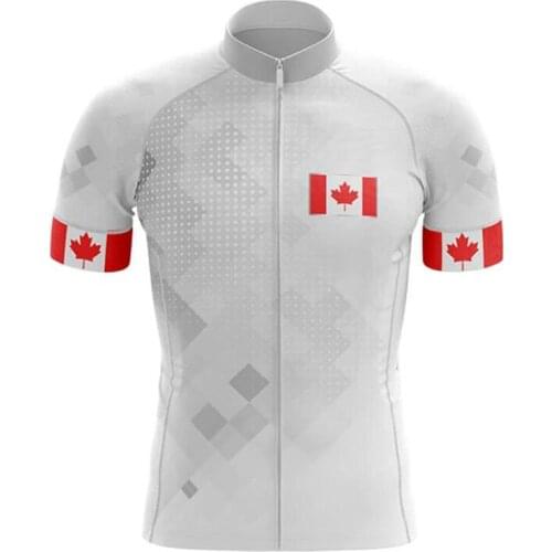 Team Canada Laser cut mallot ciclismo hombre verano 2020 summer breathable bike jersey quick dry short sleeve cycling jersey