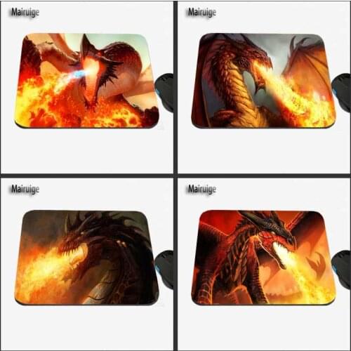 Mairuige Size 22 * 18 & 20 * 25 & 25 * 29cm Mouse Pad Non-slip Will Not Fade Spit Fire Dragon Pattern Print Game Table Mat