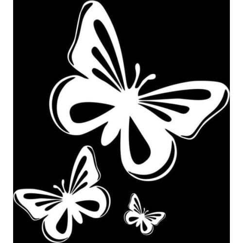 Beautiful Butterflies Fashion Vinyl Car Stickers Animal Car Styling Decals Black/Silver