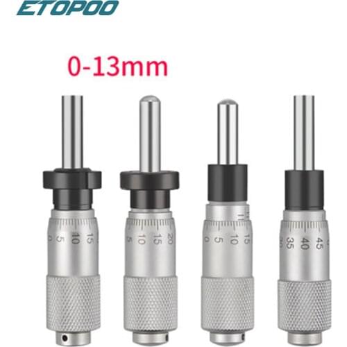 Round Type 0-13mm Range Micrometer Head Measurement Measure Tool Rotation Smooth Accuracy 0.01mm Flat Thread micrometer head