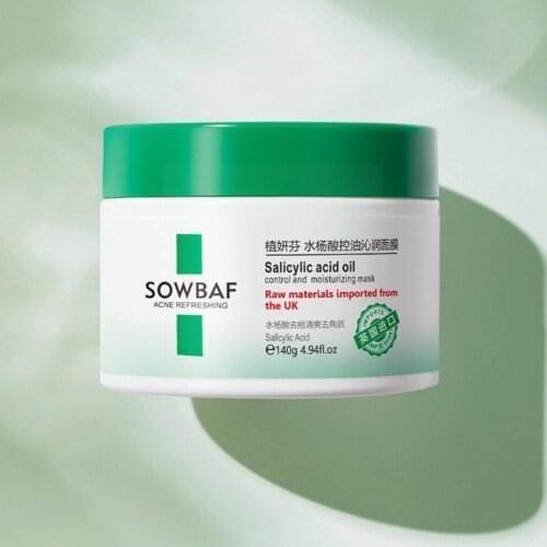 140g Salicylic Acid Sleeping Mask Oil-control Acne Treatment Black Head Diluting Remove Blackhead Skin Care Clay Mask