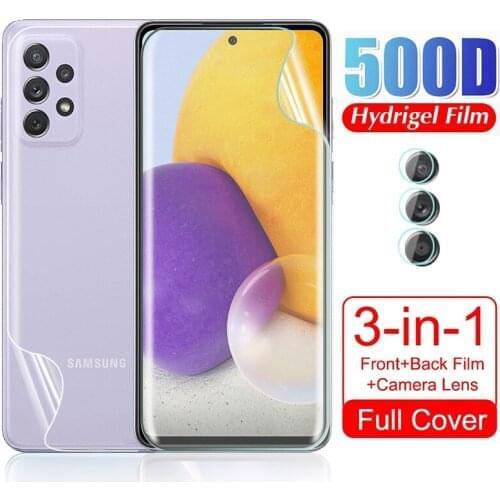 Frosted Matte Hydrogel Front Film Camera Lens Back Screen Protector For Samsung Galaxy A72 4G Or 5G Sansung A 72 6.7" Not Glass