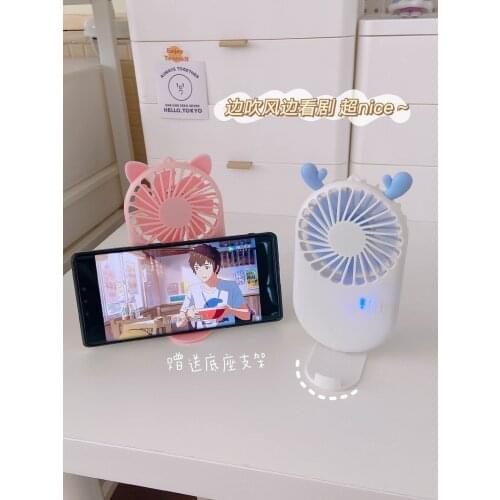 1pc Cute Portable Mini Fan Handheld USB Chargeable Desktop Fans 3 Mode Adjustable Summer Cooler For Outdoor Travel Office