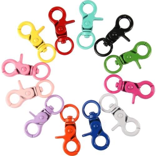Multicolor Metal Lobster Clasp Split Key Ring Swivel Lobster Clasp Connector for Bag Belt Dog Mask Chains 7x44mm 5pcs/lot