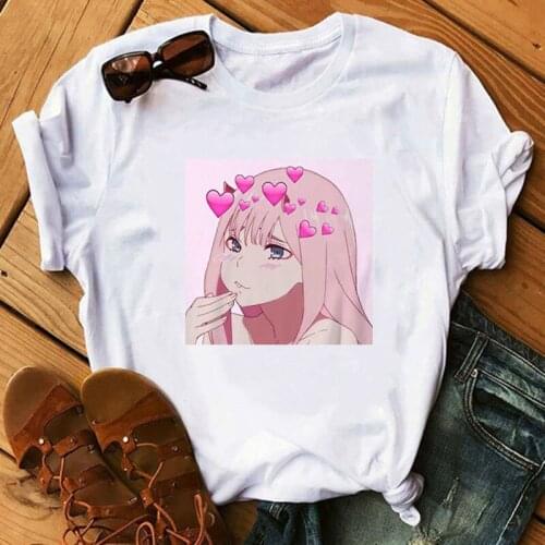 New Funny Japanese Anime T-shirt Printed Cartoon Womens Shirt Ins Harajuku Kawaii Womens Summer Casual Short Sleeves T-shirt