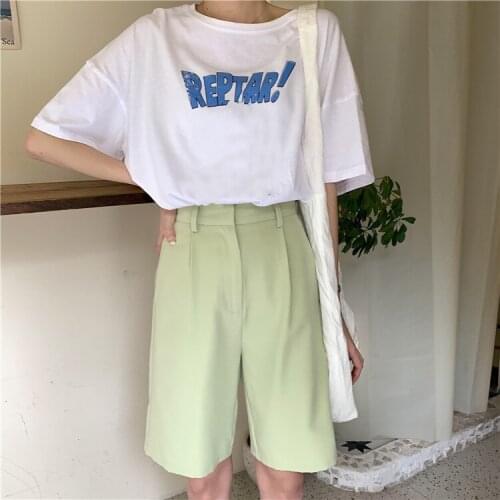 New Womens Shorts Hot Summer Casual Suit Shorts Plus Size High Waist Shorts Fashion Woman Streetwear Short Pants Half Long