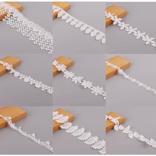 New Arrival 1yard/lot White Handmade Lace Trim Patchwork Material Lace Ribbon for DIY Crafts Garment Sewing Supplies