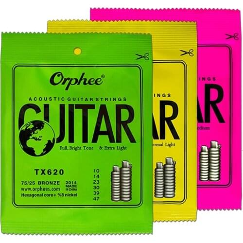 Orphee 10 Set 6Pcs/Set Guitar String String Super Light Acoustic Guitar Strings