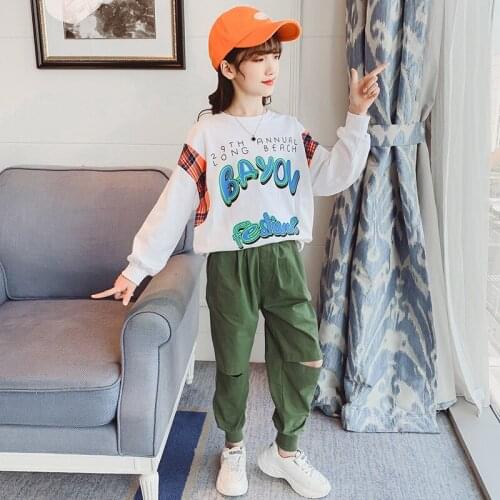 Skin Friendly Childrens Clothes Set Baby Girls Tops+ Pants 2pcs/Set Kids Spring Summer Costume Teenage Girl Clothing High Quali