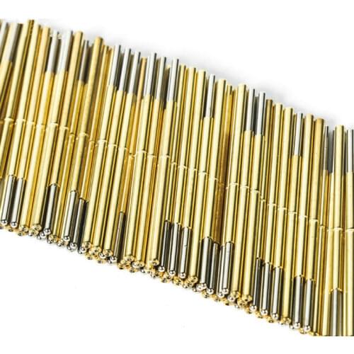 100PCS P100-J1 Small Round Head Spring Test Probe Pogo Pin Outer Diameter 1.36mm Needle Length 33.35mm for Circuit Board Testing