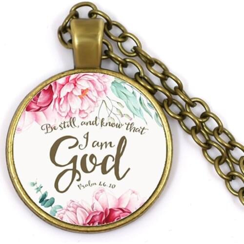 Psalm 46:10 Be still, and know that I am God Bible Verses Nursery Verse Necklace Fashion Jewelry Religion Pendant Christian