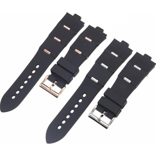22mm25mmSilicone Watch Bracelet Band Accessories Fit For BVLGARI DP42C14SVDGMT Convex 8mm Rubber Strap Men And Women Wristband