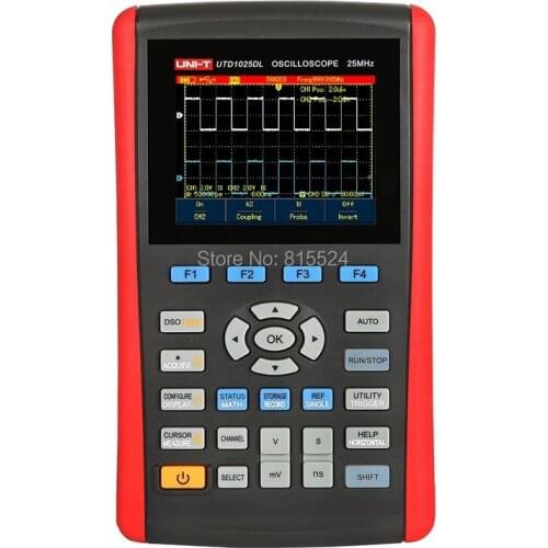 Handheld Digital Storage Oscilloscopes UNI-T UTD1025DL 2Channels 25MHz Oscilloscope Scopemeter 250MS/s & Multimeter DMM 2in1 USD