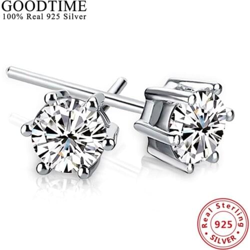 100% Real Genuine 925 Sterling Earrings Jewelry Solid 925 Silver Stud Earrings Brincos fashion women jewelry AJE053