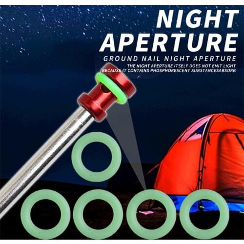 Silicone Luminous Tent Ground Nail Ring O-shaped Fishing Rod Ring Multi-functional Night Light Outdoor Camping Accessories