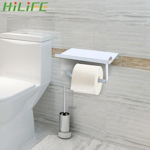 HILIFE Storage Rack Roll Paper Rack Bathroom Phone Paper Holder Stainless Steel Hanging Paper Tissue Boxes Kitchen Cupboard
