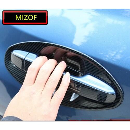 Carbon Fibre Blue Black Silver Stainless Steel Exterior Doors Handle Bowl Decorated Cover Frame For Subaru Forester 2019 CA186