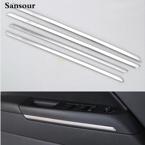 Stainless Steel Door Interior Mouldings Cover Trim Modification 4pcs/Set For Jeep Compass Pariot 2011 - 2015