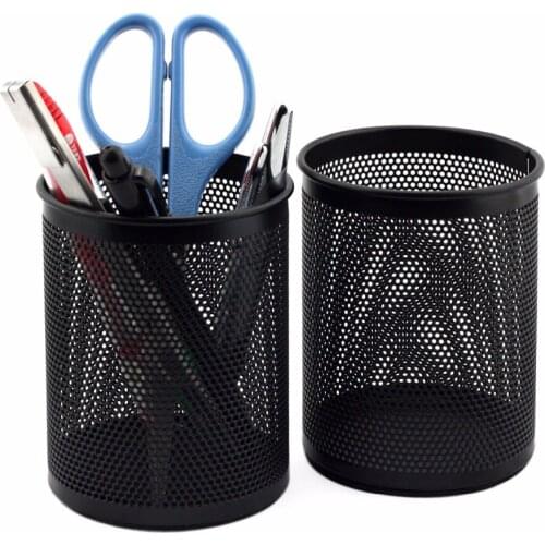 1 Pcs Stationery School Round Cosmetic Container Stationery Student Supply School Cute Organizer Pen Holder