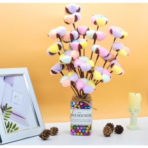 1 sprig of artificial kapok color matching flower branch immortal flower handmade DIY vase bouquet decoration home decoration
