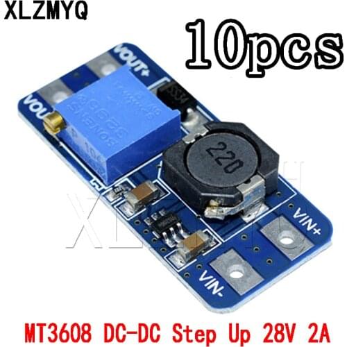 10pcs / MT 3608 5V 12V 24V 28V DC-DC Step Up Converter Booster Netzteil Modul Boost-Step-up Board MT3608 MAX ausgang 28V 2A