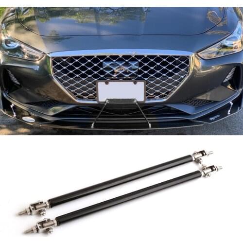 2PCS 100-200mm Adjustable Front Bumper Lip Splitter Strut Tie Bar Support Rod