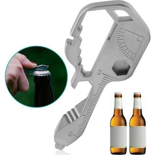 24 in 1 Stainless Steel Mini Multifunctional Screwdriver Key Shape Slotted Screwdrivers Keychain Pocket Multi-function Repair To