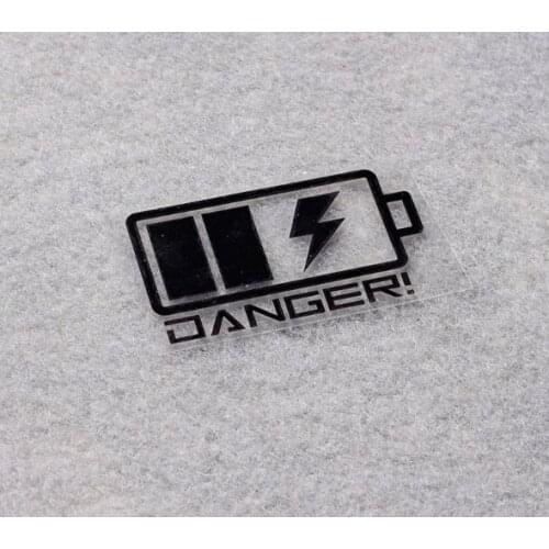 2x Car Styling Vinyl Warning Battery DANGER Auto Oil Tank Body Window Tail Sticker Decals 7x4cm