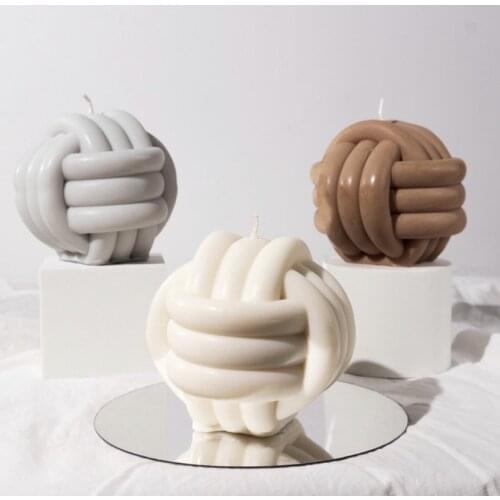 3D Geometric Shape Ball Of Wool Candle Silicone Molds Cake Wax Soap Mould DIY Aromatherapy Household Decoration Craft Tools