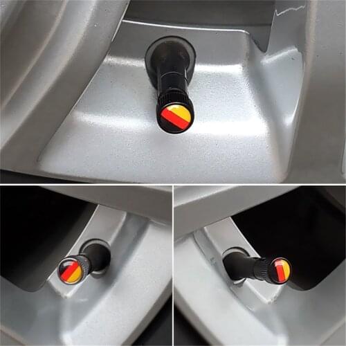 4pcs Germany Flag Bike Motorcycle Car Tyre Tire Valve Caps Wheel Air Valve Stem Dust Caps for Infiniti Fiat Honda Hyundai Jaguar