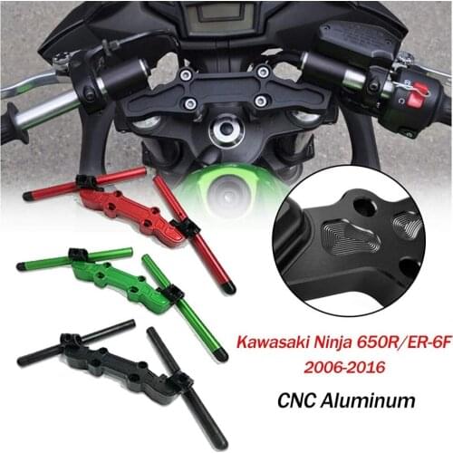 Motorcycle CNC Aluminium Adjustable Handlebar Handle Bar Clip On Clamp Mount Plate for Kawasaki Ninja 650R ER-6F ER6F 2006-2016