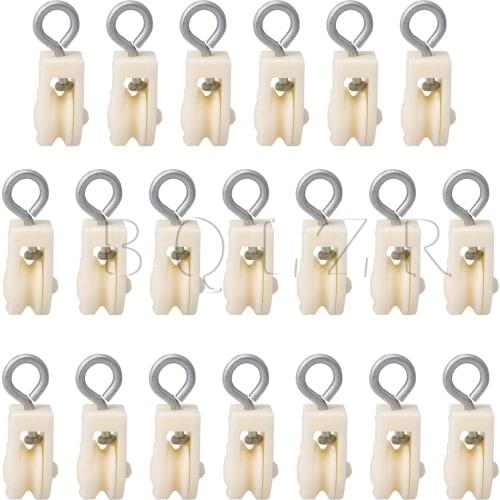 BQLZR 20 Pcs Stainless Steel Single Wheel Pulley Block 6x2.2cm Swivel Pulley