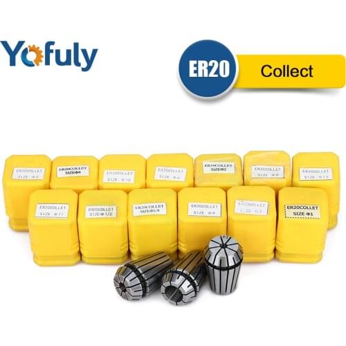 ER20 Collet For CNC Milling Lathe Tool And Spindle Motor ER20 13pcs 1-13MM