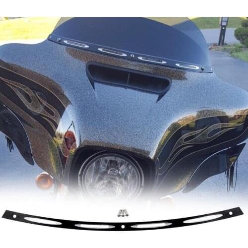 Black Anodized CNC 4-Slot Windshield Trim Motorcycle For Harley Electra Street Glide FLHT FLHTC FLHTCU FLHX 1996-2013