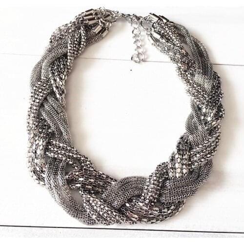 Dongmu jewellery 2018 new Fashion exaggerated popcorn chain weaving short necklace bohemian heavy metal ladies fine jewelry