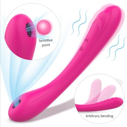 G spot Dildo Vibrators for Women Clitoral Sucker Stimulator Flexible Sex Toys Female Rechargeable Vibrating Masturbator Massager