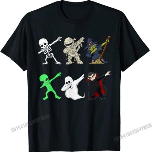 Dabbing Skeleton And Monsters Halloween Boys Women T-Shirt Camisas Men Tshirts New Coming Unique Cotton Man Tees Custom