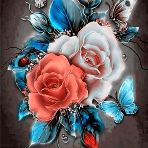 GLymg Diy Colored Roses Diamond Embroidery Flower Series Diamond Painting Cross Stitch Full Square Craft European Home Decor