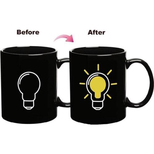 Creative Light bulb Temperature Changing Cup Color Changing Chameleon Mugs Heat Sensitive Cup Coffee Milk Mug Good Gifts