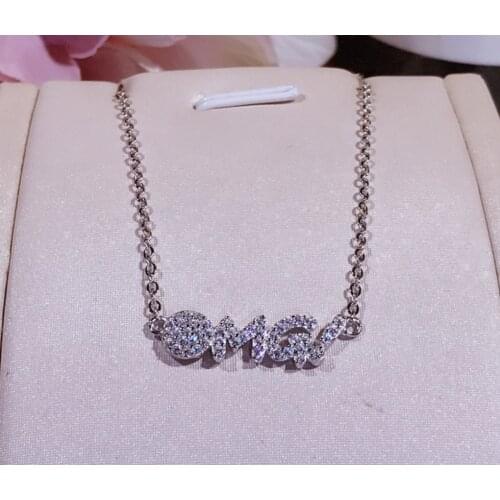 Best Quality Pure 925 Sterling Silver New Jewelry OMG 5A Cubic Zirconia Micro Pave Necklaces Silver For Women Wholesale Jewelry