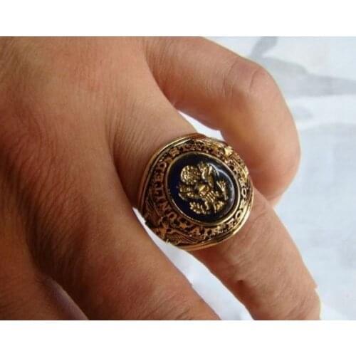 Mens US Army Vietnam Armed Forces Deluxe EAGLE RETRO HONOR RING SIZE 10