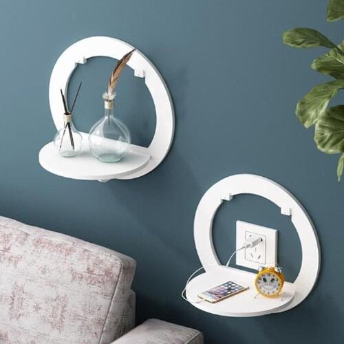 Punch-free Wall Hanging Tv Background Wall Shelf Bedroom Living Room Balcony Bedside Wall Creative Flower Pot Stand Flower Stand