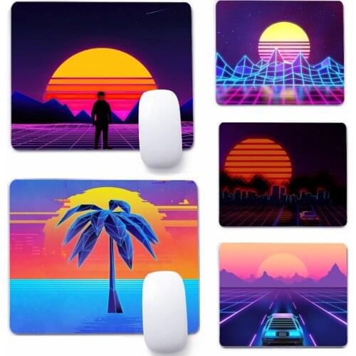 Neon Retrowave 80s Vintage Art Mouse Pad Deskpad Gaming Writing Desk Mat Keyboard Mats For Office Home Computer Mousepad