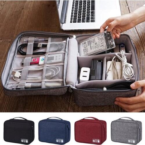 New Travel Universal Storage BagDivides Cable Organizer Cases Electronics Accessories with Adjustable