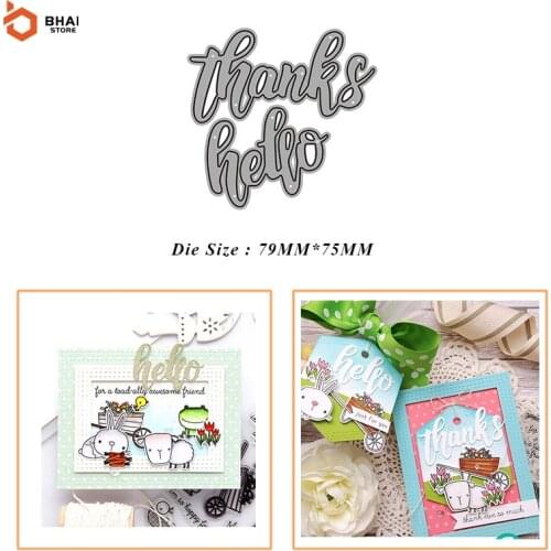 New Thanks English Words Metal Cutting Dies and Stamps for DIY Scrapbooking Photo Album Decorative Embossing DIY Paper Cards Die