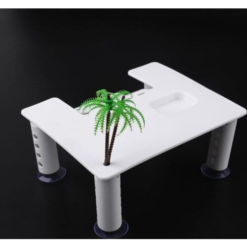 Reptile Platform Turtle Basking Aquarium Fish Tank Climb Ladder Island P15D