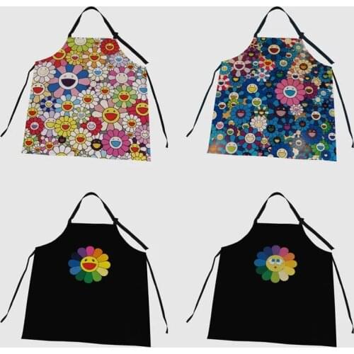 Sunflowers ins popular logo art sunflowers fashion kitchen linen waterproof apron overalls for couples