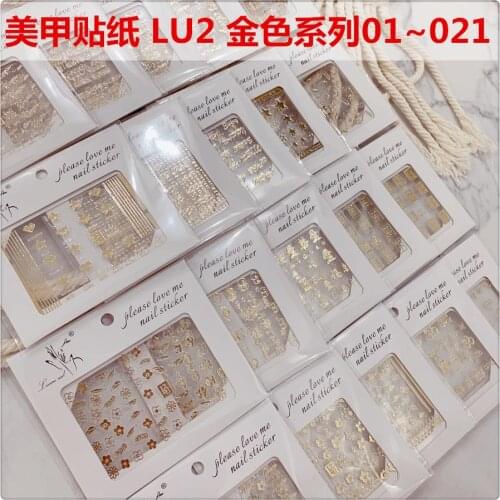 [Rose Gold] LU2 Nail Art Nail Sticker Decal Metallic Rose Gold Letter/ Heart /Rose /Star/ Kiss Love 3D Nail Art STICKERS,LU2-43f